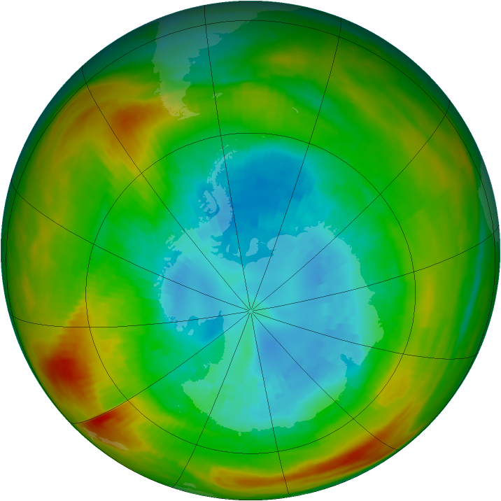 Antarctic ozone map for 06 September 1981